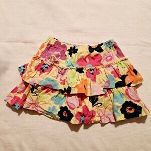 Hanna Andersson girls size 110 or 5 2 tiered floral skirt, have modesty shorts